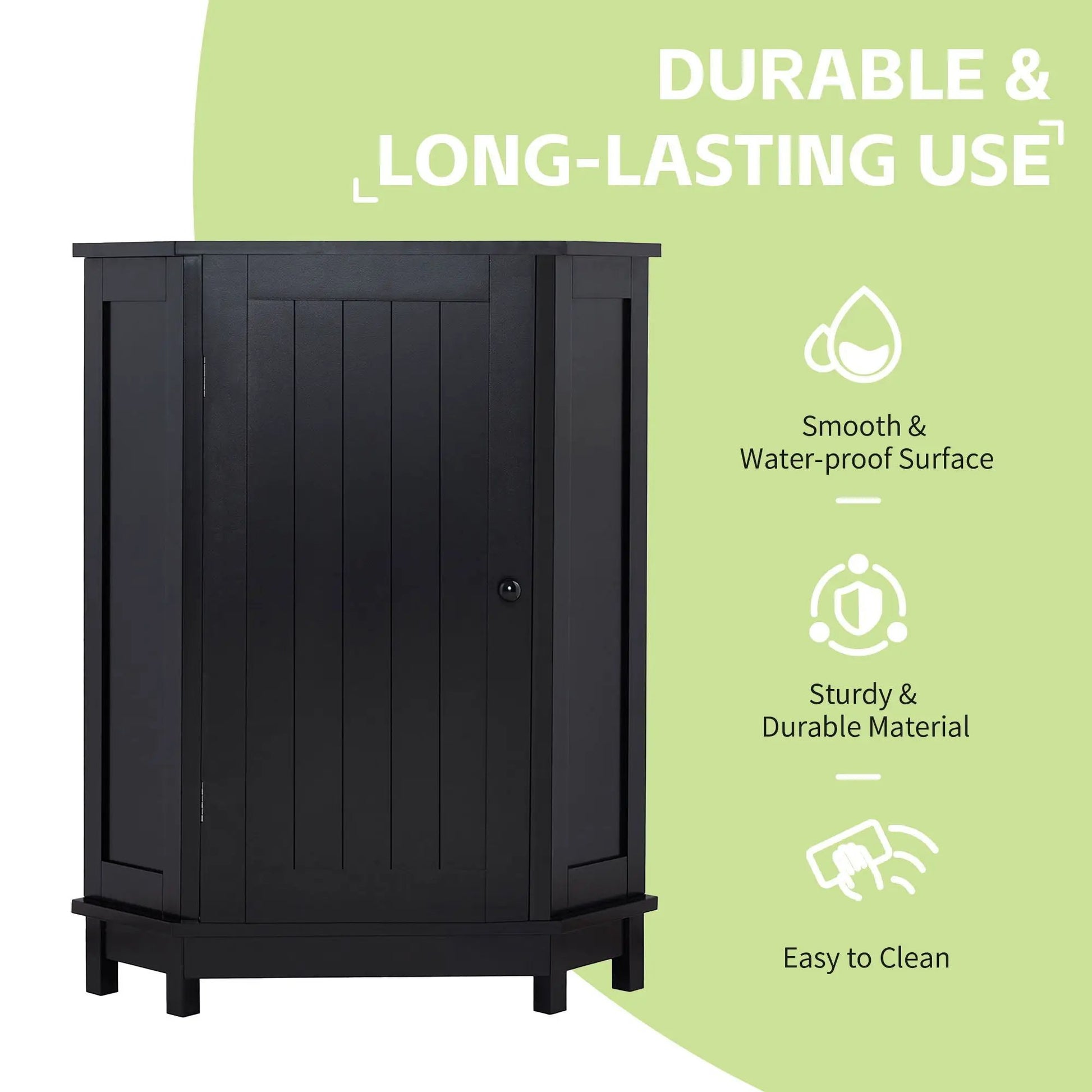 Bathroom triangle corner cabinet with adjustable shelf, black cabinet by Unique Piece Furniture on Tampa Home & Garden Store