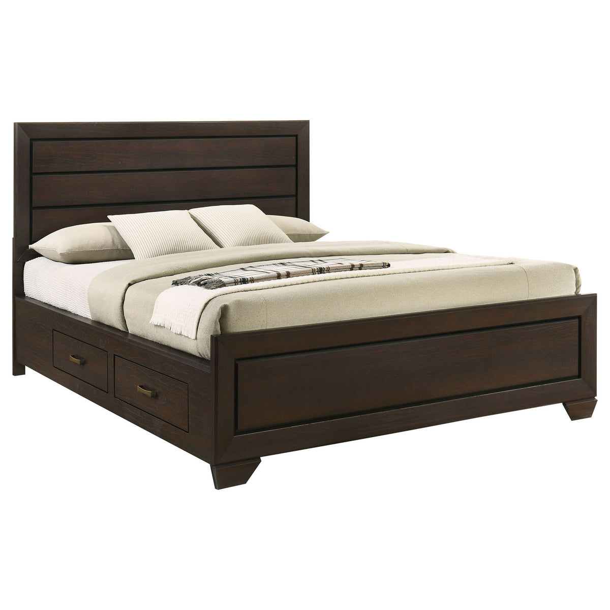 Holmgren panel bed with side drawers in dark espresso finish by HouseOfZazla on Tampa Home & Garden Store