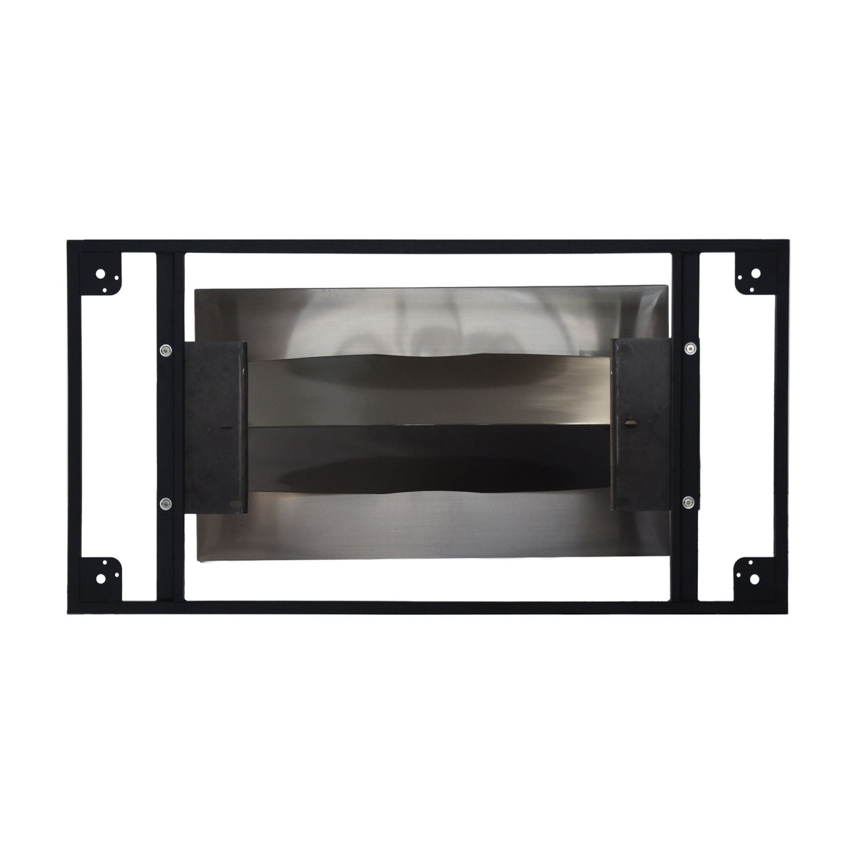 Dining table frame in black metal with rectangular rails and exposed mounting brackets on Tampa Home & Garden Store