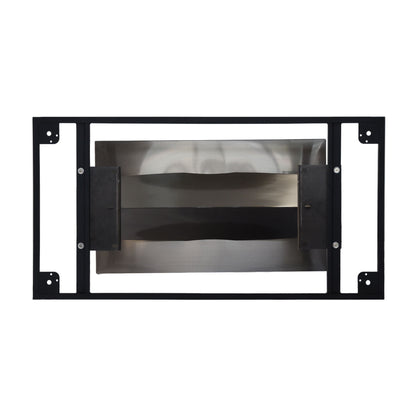 Dining table frame in black metal with rectangular rails and exposed mounting brackets on Tampa Home & Garden Store