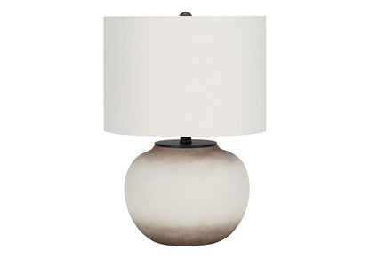 HouseOfZazla cream ceramic table lamp with textured glaze base and cream fabric shade on Tampa Home & Garden Store
