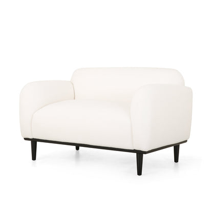 Contemporary Boucle Loveseat and Rounded Design
