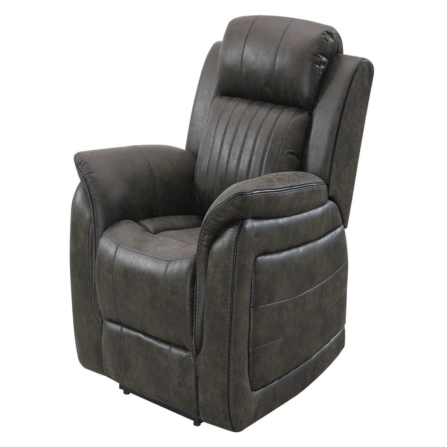 Steban gray glider recliner chair Unique Piece Furniture distressed leatherette upholstery on Tampa Home & Garden Store