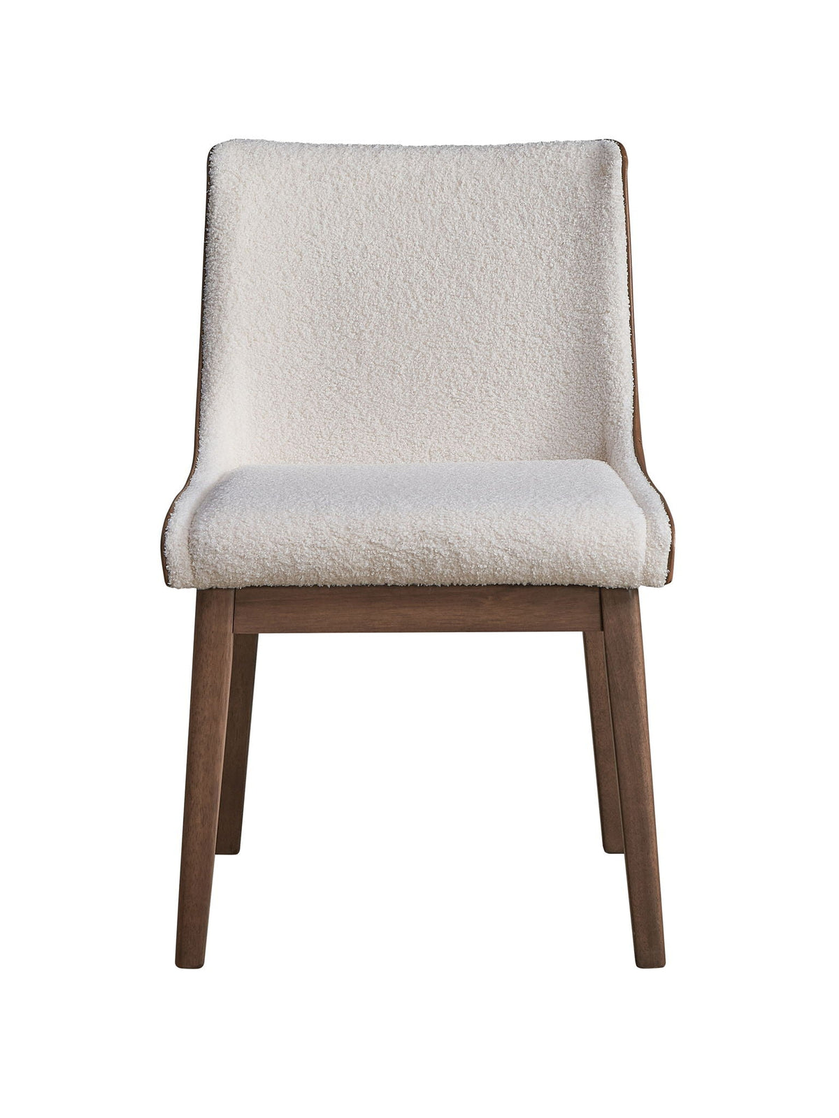 Boucle Velvet Side Chair Set with Walnut Finish Set of 2 on Tampa Home & Garden Store