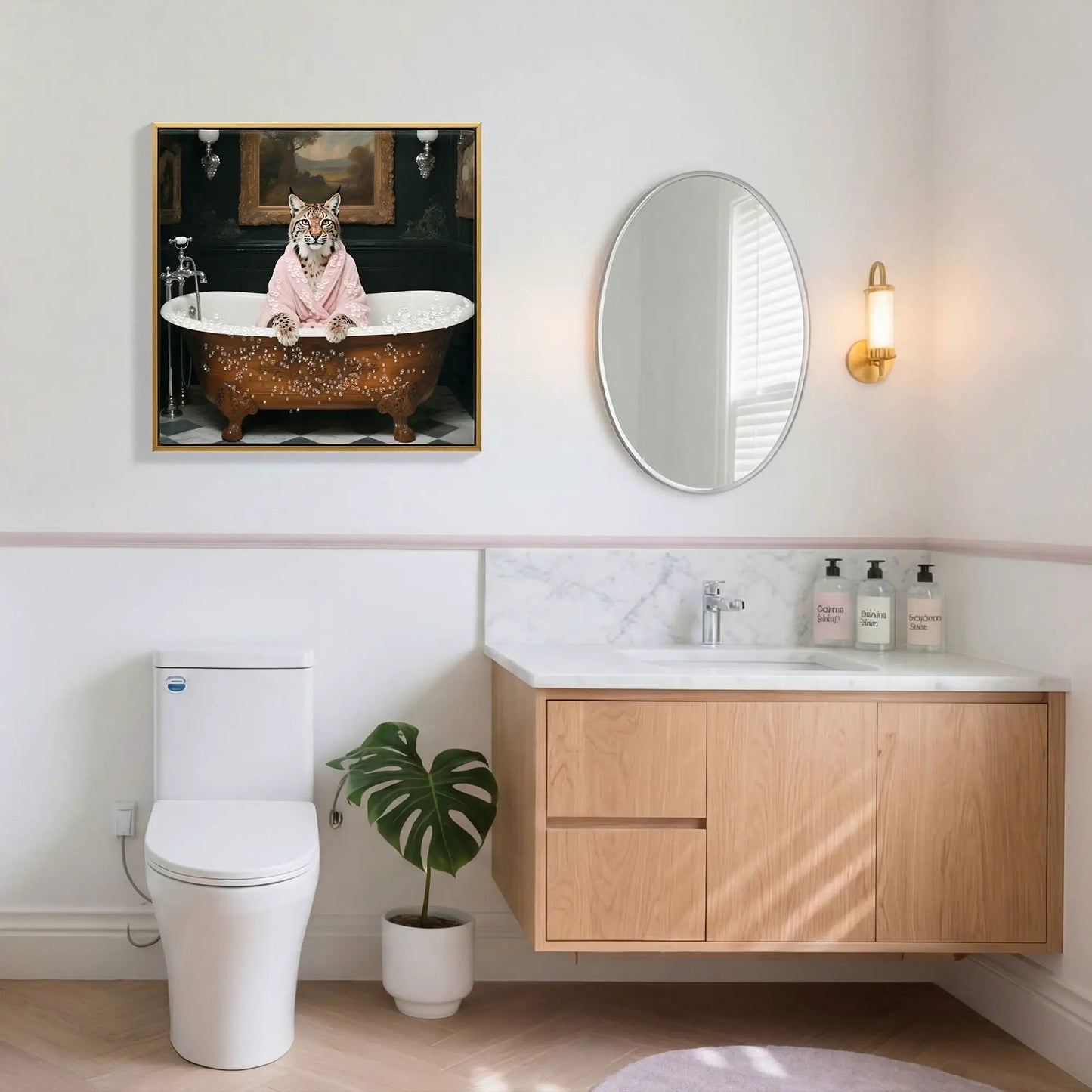 Tiger in Bathtub Art Print For Bathroom Decor