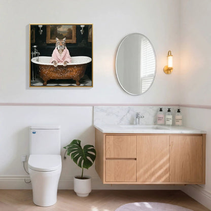 Tiger in Bathtub Art Print For Bathroom Decor