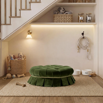 Roquefort 24.5in dog sofa bed, olive green velvet, medium on Tampa Home & Garden Store