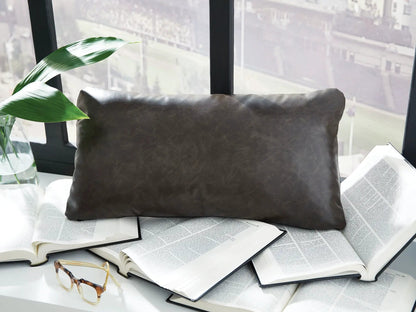 Danvale Pillow Set of 4 Caramel Faux Leather