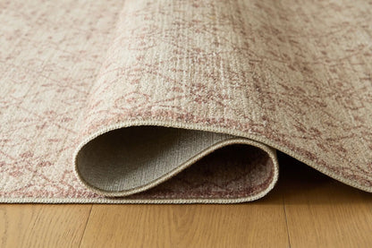 Lyamford rug, beige pink patterned area rug by Unique Piece Furniture, rolled edge on Tampa Home & Garden Store