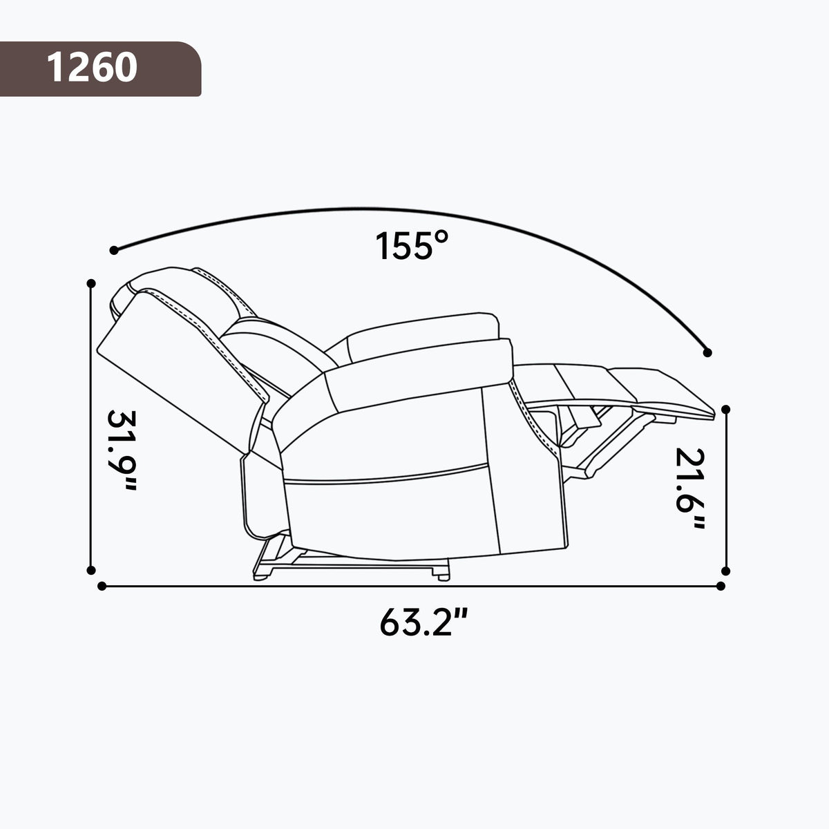 Manual Recliner With Vibrations and Heat