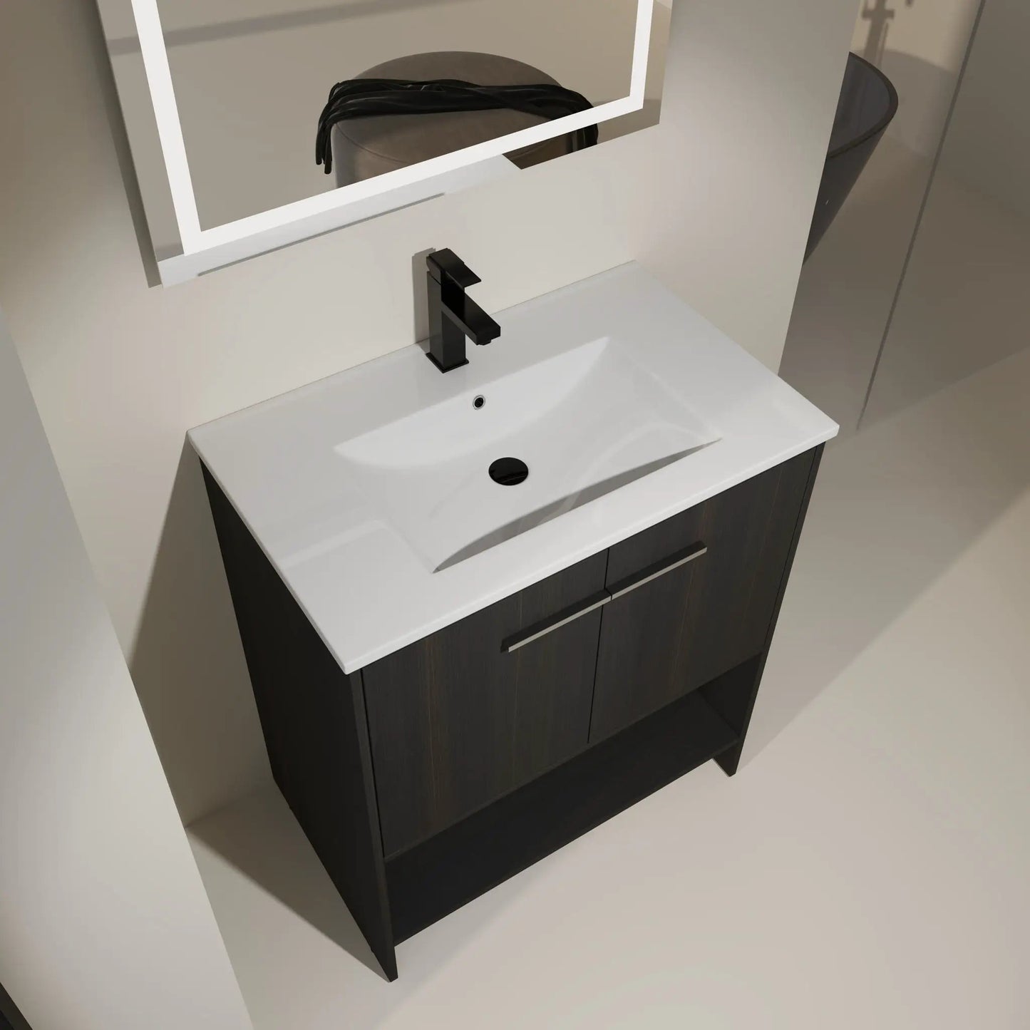Modern Bathroom Vanity with Ceramic Sink
