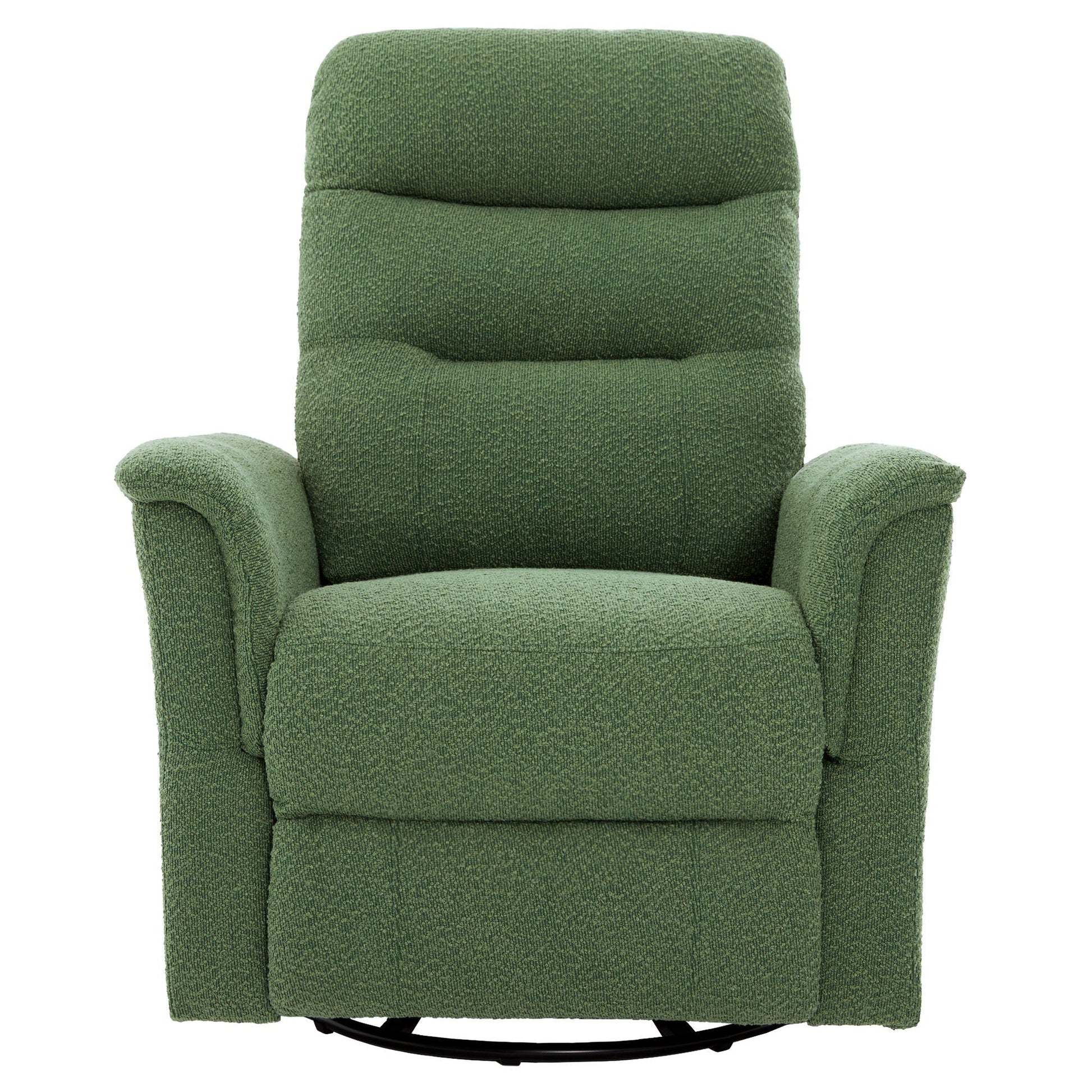 Manual recliner chair in green fabric by HouseOfZazla with swivel base and 8-point massage on Tampa Home & Garden Store