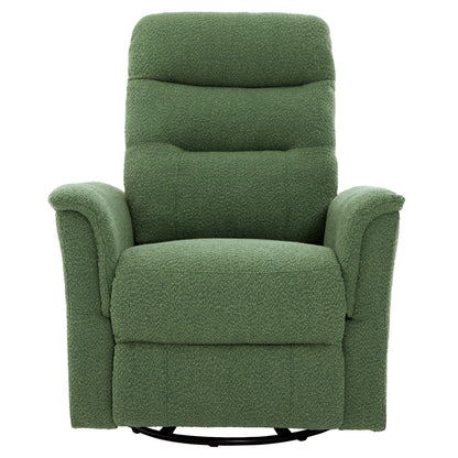 Manual recliner chair in green fabric by HouseOfZazla with swivel base and 8-point massage on Tampa Home & Garden Store