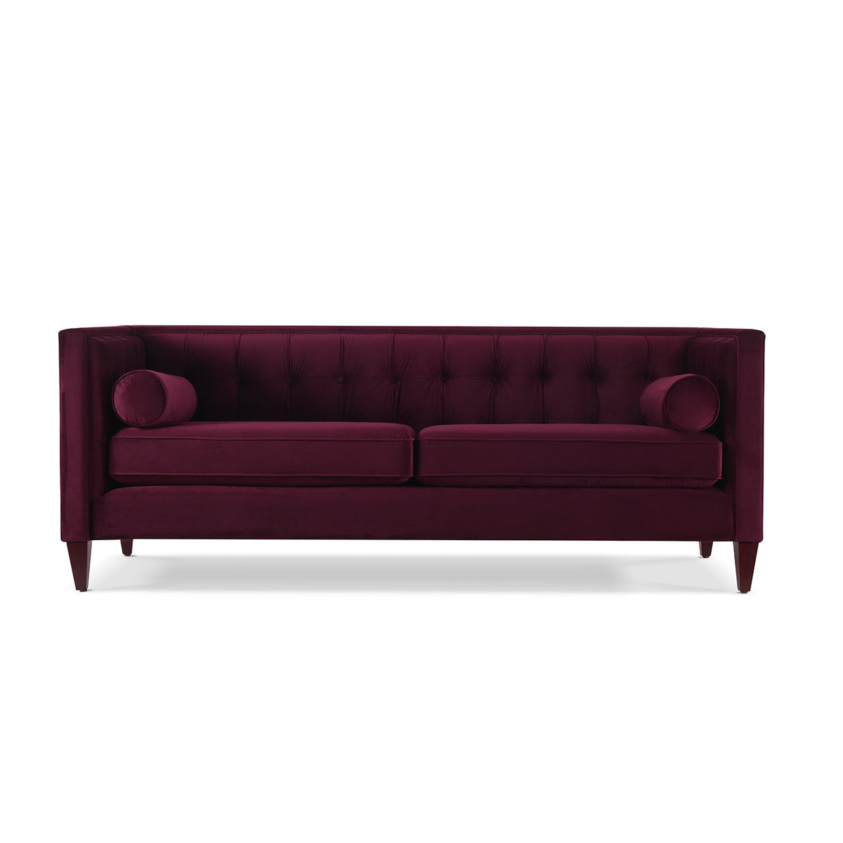 Sofa Jack 84in Modern Tuxedo Tufted Burgundy Velvet by HouseOfZazla on Tampa Home & Garden Store