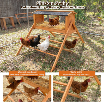 Chicken Nesting Box with Asphalt Roof and Perch