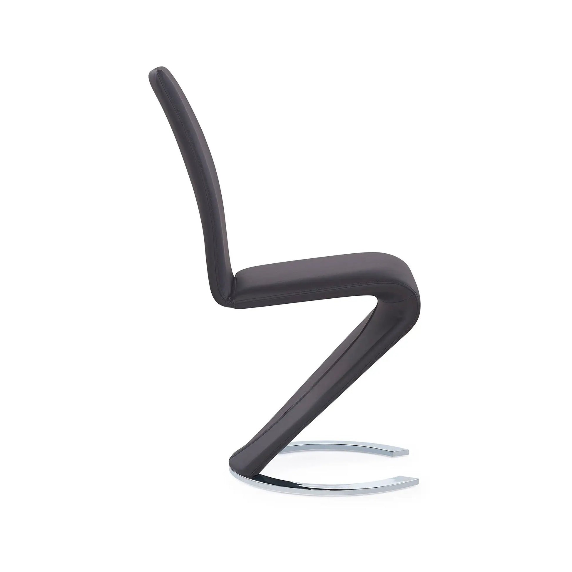 Marcus Horseshoe Dining Chair set of 2, black faux leather with chrome base by Unique Piece Furniture on Tampa Home & Garden Store