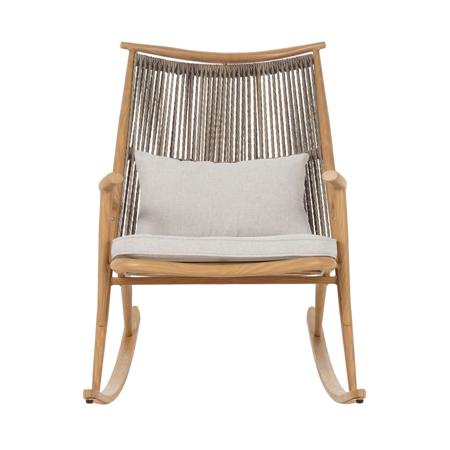 Elegant Outdoor Rocking Chair And Maple Finish