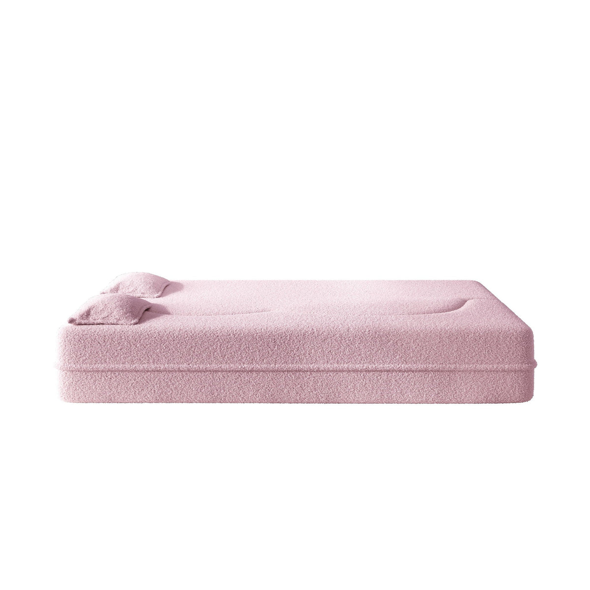 Modern Floor Sleeper Sofa Bed And Two Pillows