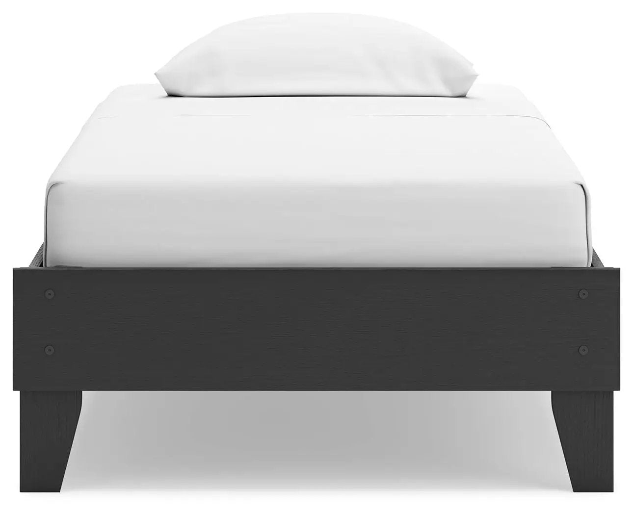 Socalle Platform Bed dark wood frame with white mattress on Tampa Home & Garden Store