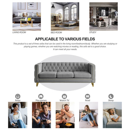 Upholstered Chesterfield Sofa for Living Room