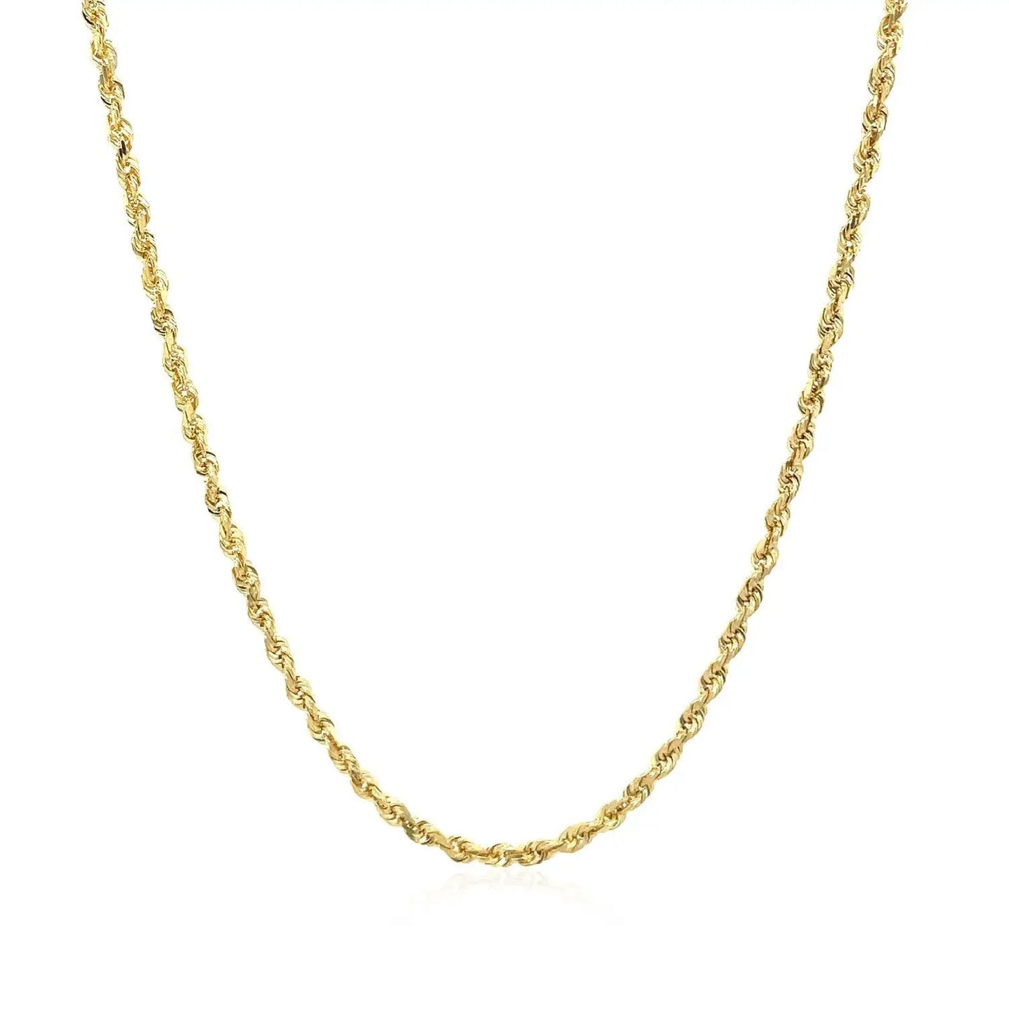 Necklace 2.0mm 10k yellow gold solid diamond-cut rope chain by Bids.com on Tampa Home & Garden Store