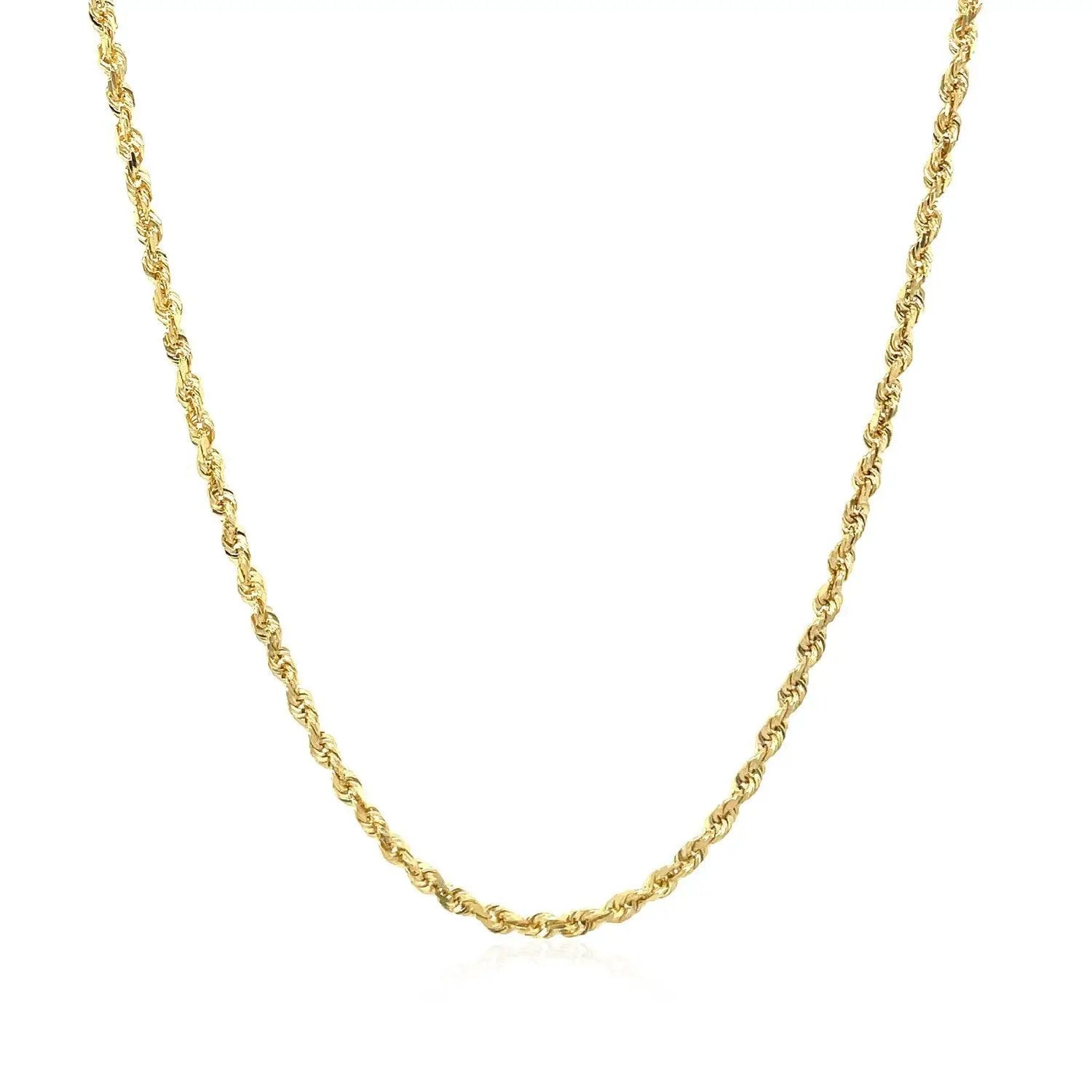Necklace 2.0mm 10k yellow gold solid diamond-cut rope chain by Bids.com on Tampa Home & Garden Store