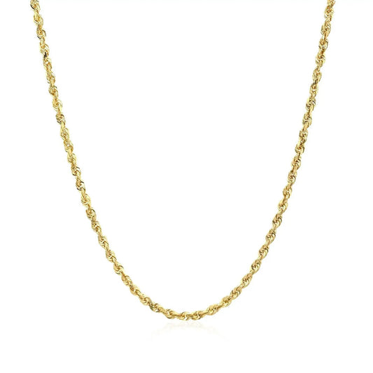 Necklace 2.0mm 10k yellow gold solid diamond-cut rope chain by Bids.com on Tampa Home & Garden Store