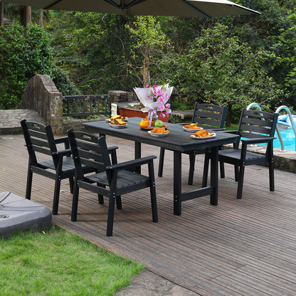 HDPE Patio Dining Set and Four Outdoor Chairs