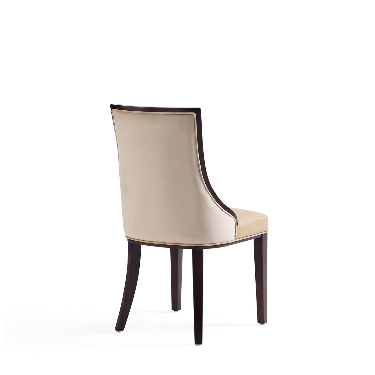 Grand Dining Chair beige upholstered seat and back with solid beech wood frame, curved back on Tampa Home & Garden Store
