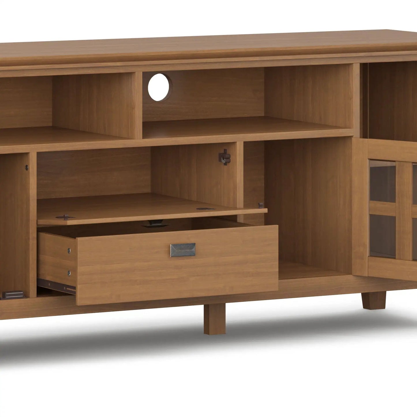 Artisan Tv Media Stand Glass Doors and Drawers