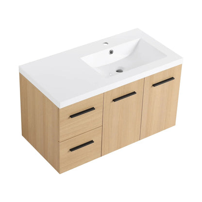 Wall Mounted Floating Vanity Sink and Drawers
