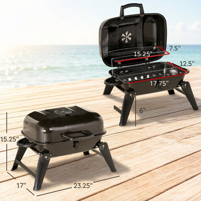 Compact Charcoal Grill For Backyard And Patio