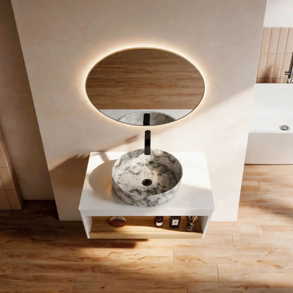 Floating Bathroom Vanity with Vessel Sink