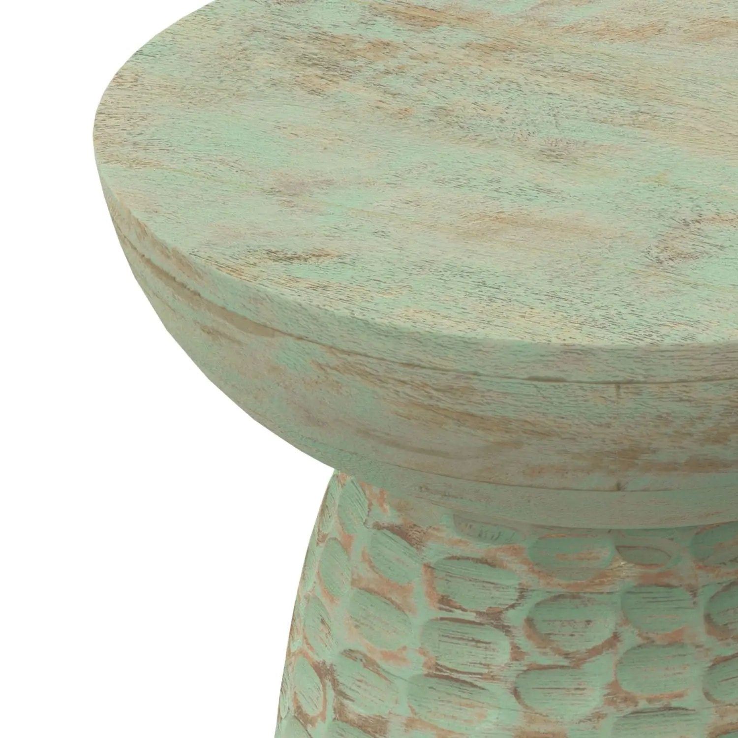 Boyd accent table with distressed mint-green wood finish and grain by Unique Piece Furniture on Tampa Home & Garden Store