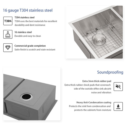 Undermount Double Bowl Sink and Brushed Nickel