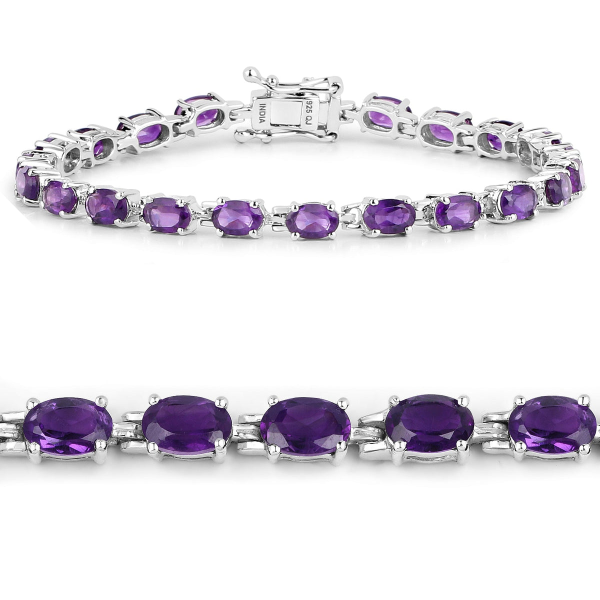 Bracelet: 7.98ct amethyst in .925 sterling silver with oval purple stones, Bids.com on Tampa Home & Garden Store