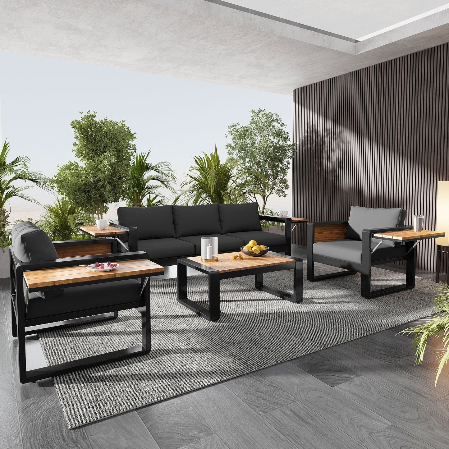 Aluminum Five Seater Sofa and Chair Patio Set
