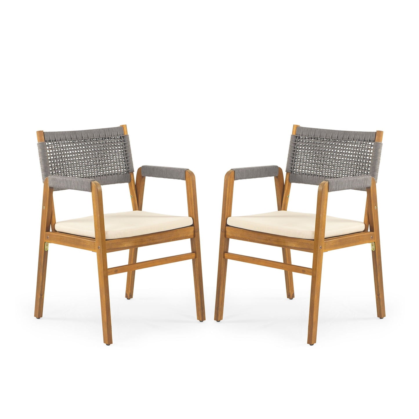Outdoor Acacia Wood Dining Armchair and Cushions
