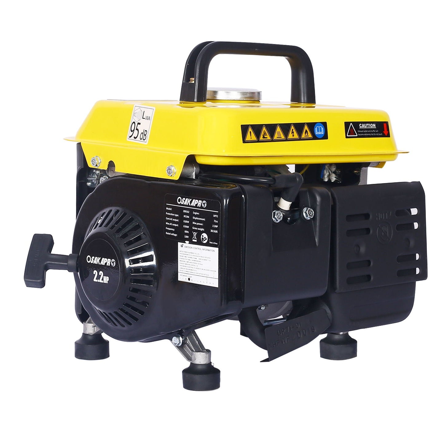 Portable Gas Generator for Quiet Home Use Yellow