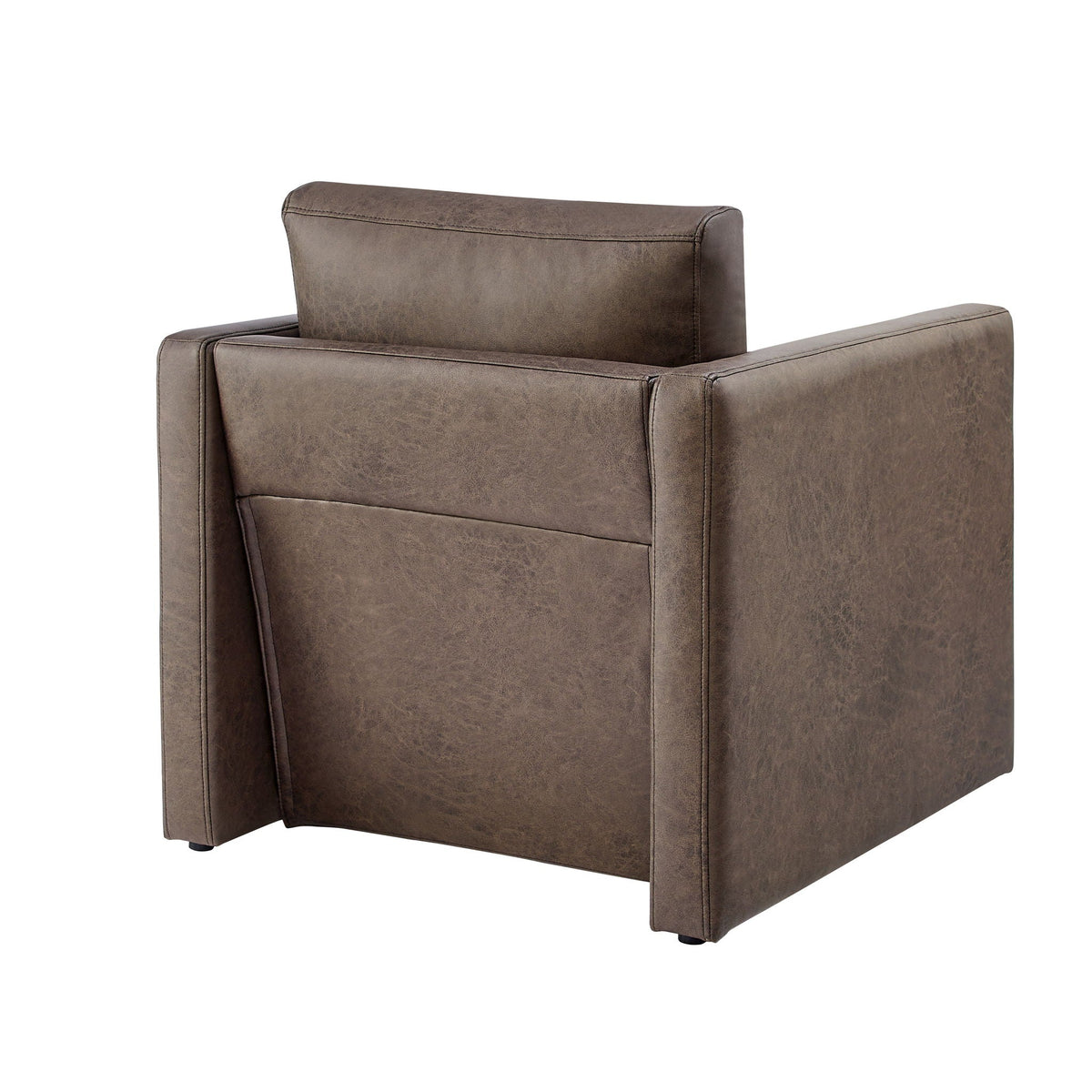 Tulo Arm Chair with Coil Spring Seating, dark brown faux leather upholstery, HouseOfZazla armchair on Tampa Home & Garden Store