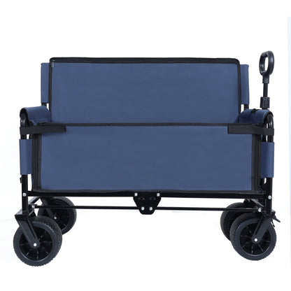 3-in-1 Folding Wagon by HouseOfZazla blue bench wagon with zip top on Tampa Home & Garden Store
