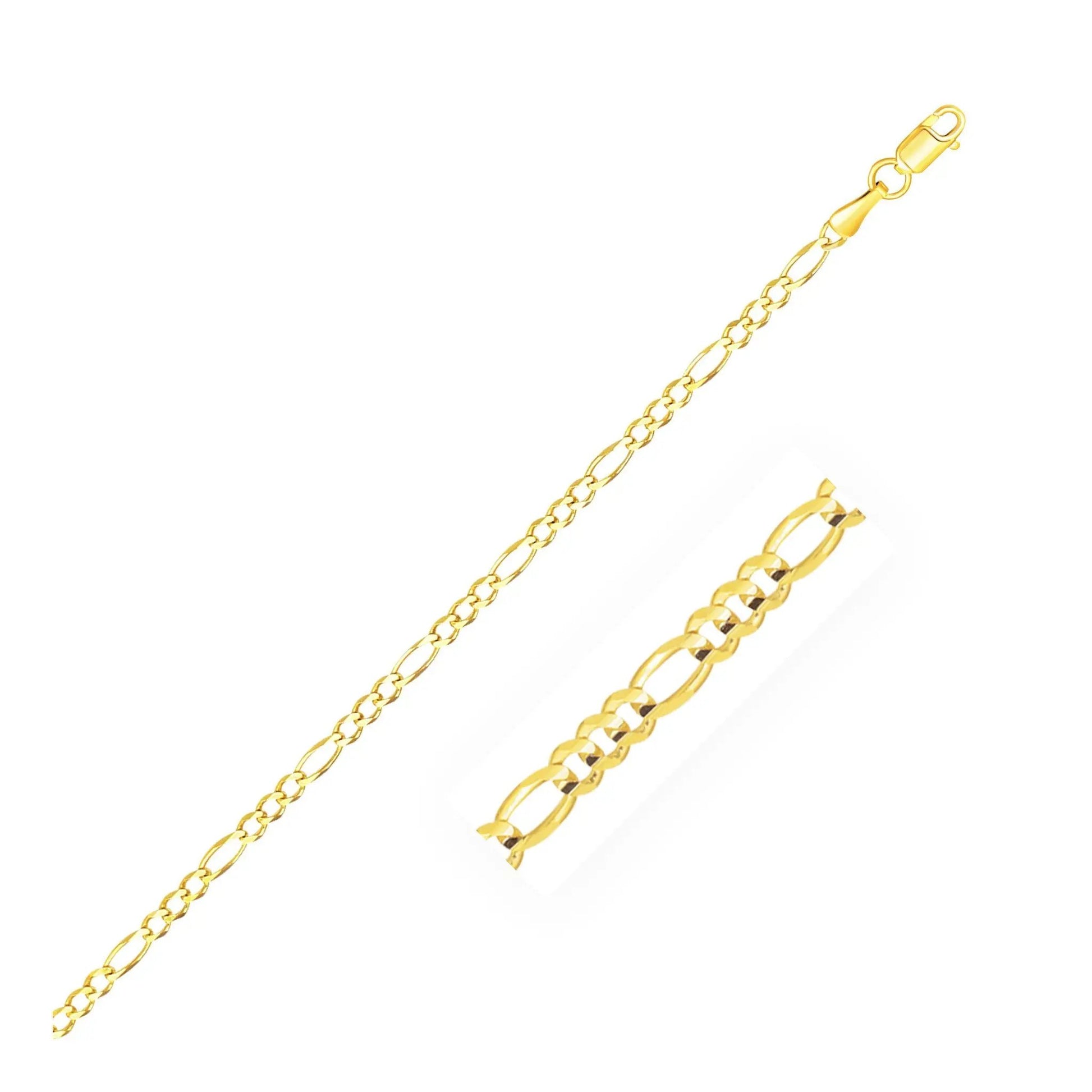 2.8mm 14k yellow gold solid Figaro chain necklace on Tampa Home & Garden Store