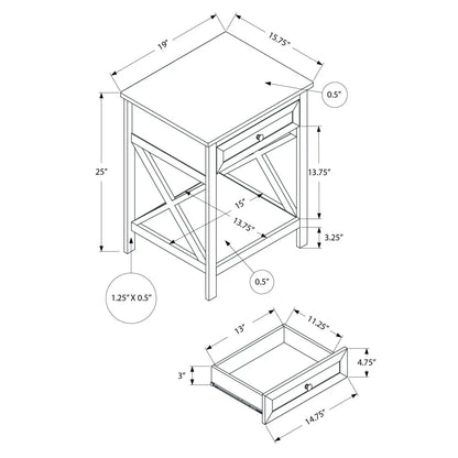 Accent End Table, 2-Tier with storage drawer, transitional style by Unique Piece Furniture on Tampa Home & Garden Store