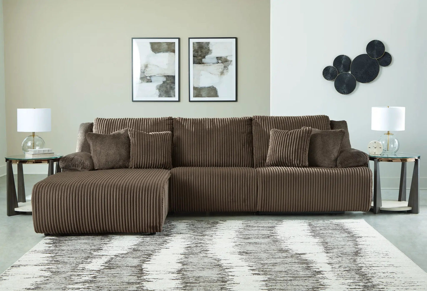 Top Tier Corduroy Reclining Sectional with Chaise