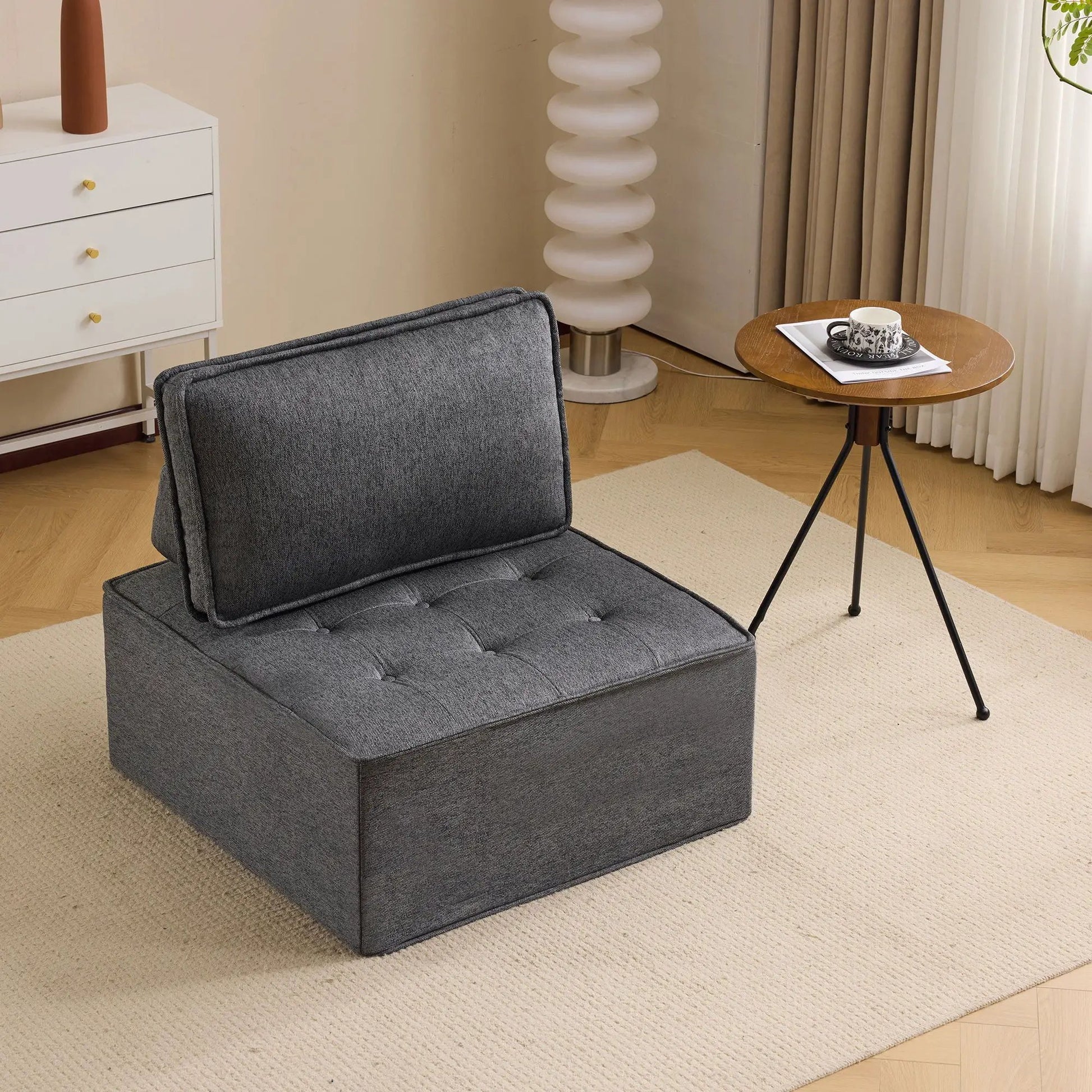 Sofa With Modular Splicing Design armless chair in dark gray fabric by Unique Piece Furniture on Tampa Home & Garden Store