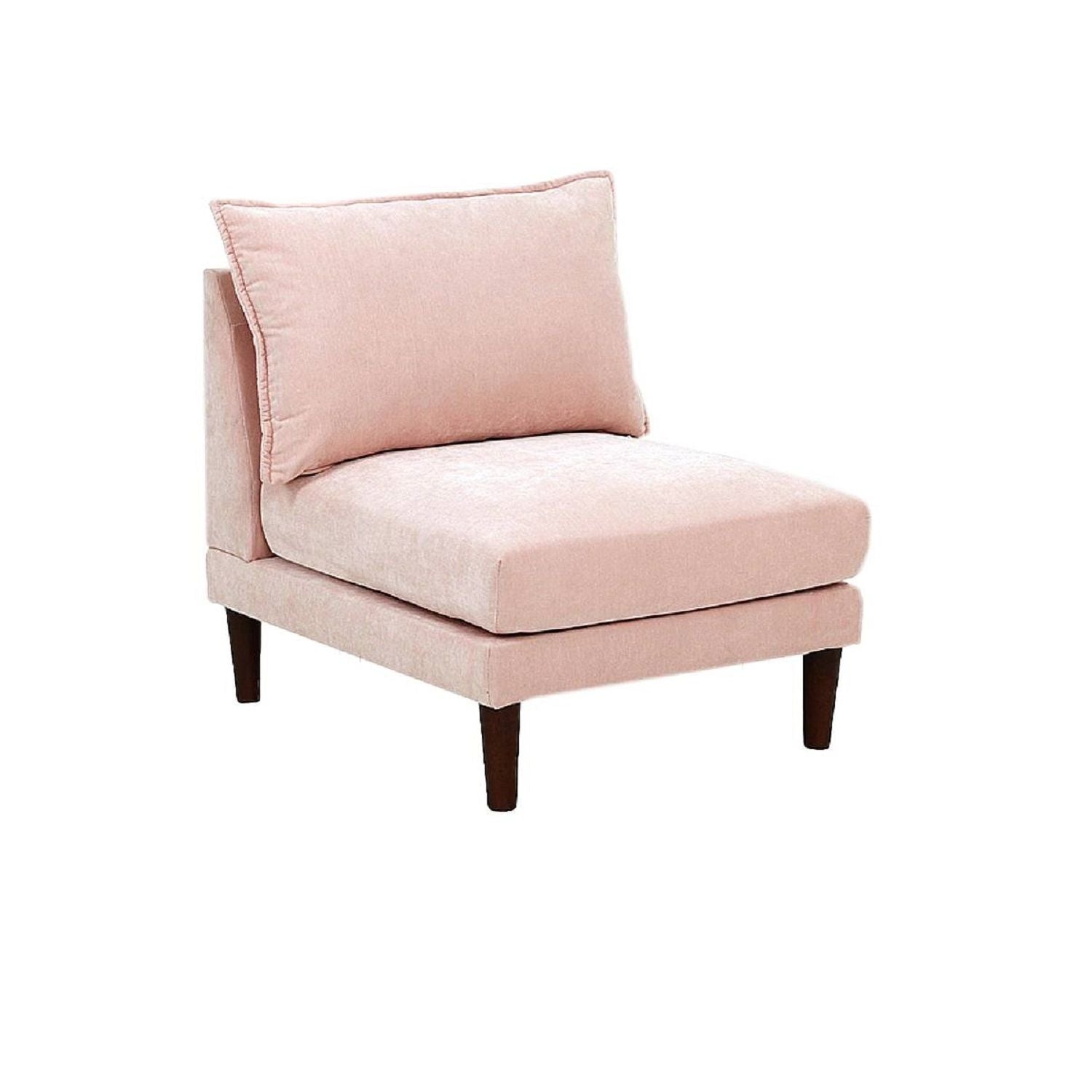 Pink velvet modular L-sectional chair with matching cushion by HouseOfZazla on Tampa Home & Garden Store
