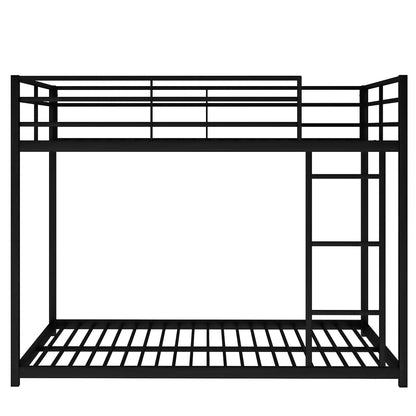 Black metal bunk bed frame with ladder; low-profile top bunk and rails on Tampa Home & Garden Store