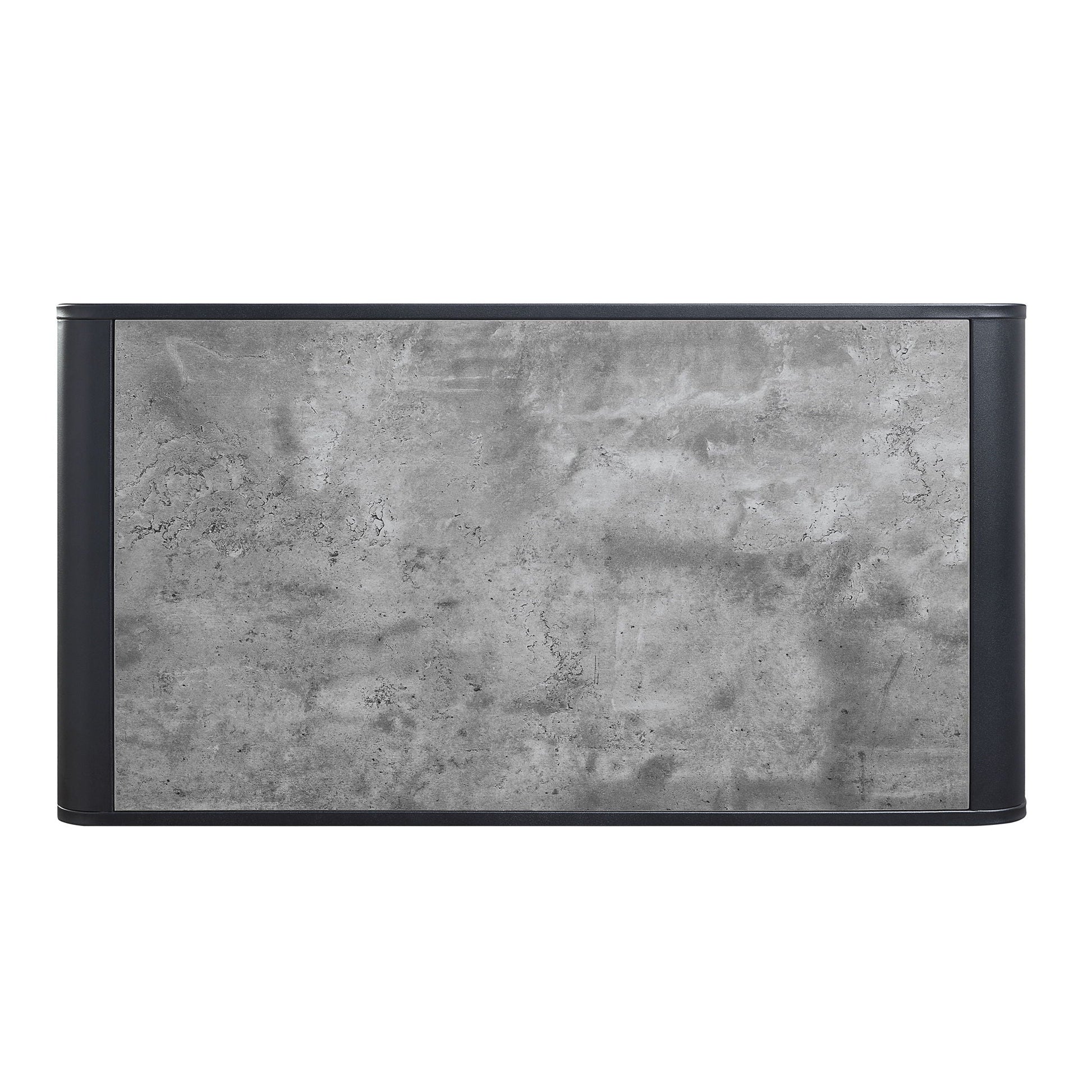 Raziela concrete coffee table with black frame and gray concrete top on Tampa Home & Garden Store