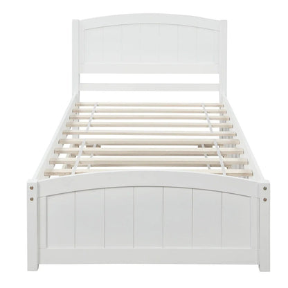 Platform Bed and Headboard With Footboard Slats