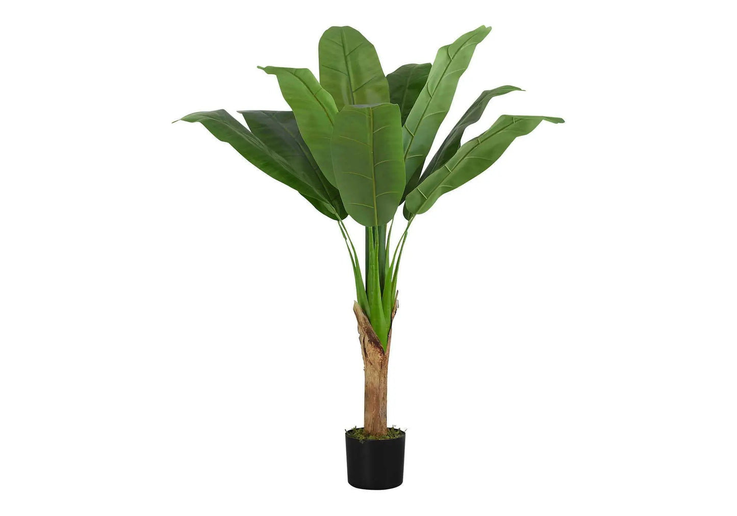 Banana tree artificial plant, 43in tall, green leaves in a black pot by Unique Piece Furniture on Tampa Home & Garden Store